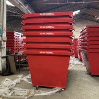Poubelle carrée en acier empilable de 2m Poubelle industrielle pour grue à déchets
