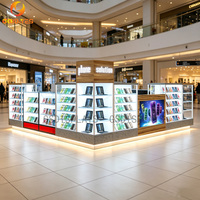 Comptoir de Présentation Moderne et Élégant avec Éclairage LED pour Magasin de Téléphonie Mobile, Kiosque Durable pour Téléphones pour Centres Commerciaux