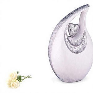 Urne funéraire en aluminium doré de haute qualité, forme de goutte d'eau, pour cendres humaines adultes, qualité supérieure. - Product Image 4