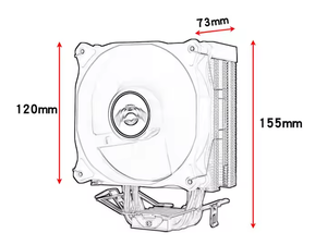QiuzAim 4 tubo de calor de cobre ARGB <span class=keywords><strong>CPU</strong></span> <span class=keywords><strong>Cooler</strong></span> para LGA1700/1200/B85 con ventilador PWM de prisma de 12cm | Refrigeración por aire silenciosa de 4 pines - Product Image 6