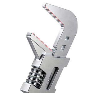 Clé à molette de type F à mâchoires larges, poignée courte, clé à tuyau réglable légère, double usage pour écrous de tuyau, poignée anti-adhérente en caoutchouc - Product Image 5
