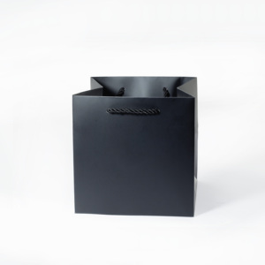 Wholesale Custom Printed Recyclable Art Paper B7 Cube Size Red Luxury Shopping <b>Gift</b> <b>Bag</b> Handle Logo Print - Product Image 3