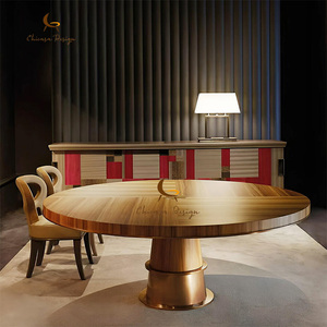 North American Black Walnut Italian Minimalist Luxury <b>Dining</b> <b>Table</b> Solid Wood <b>Top</b> for Hotels Villas Homes - Product Image 1