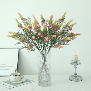 Composition florale artificielle de lupins simulés en plastique, rose, blanc, violet, pour décoration de mariage et de maison, et accessoires de photographie extérieure - Product Image 2