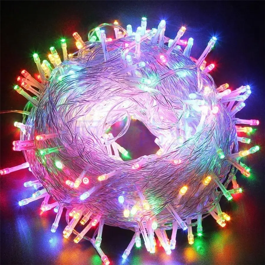 RGB Colorful Holiday Decoration Lights 110V 220V 100M 50M 20M 10M Christmas Party Fairy Tale LED String Light
