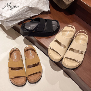 Sandalias <span class=keywords><strong>de</strong></span> Plataforma EVA con Doble Correa Cruzada <span class=keywords><strong>de</strong></span> PU y Cierre <span class=keywords><strong>de</strong></span> Velcro, Punta Abierta y Suela <span class=keywords><strong>de</strong></span> Goma, Última Moda 2026 para Mujer - Product Image 2