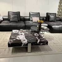 Table basse rectangulaire moderne de luxe avec plateau en marbre pour salon et maison