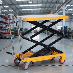 Heavy Duty Hydraulic Scissor Lift Table <b>Trolley</b> with Wheels Industrial Material Handling <b>Platform</b> Cart for Warehouse Use - Product Image 1
