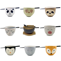 Meilleurs produits de vente 2024 vaisselle en céramique japonaise tasse en céramique bol ménage nouilles instantanées ramen bol avec couvercle