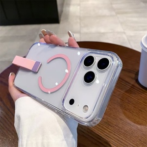 High Clear Magnet Magnetic Mobile Phone Case Cover for <b>iPhone</b> 12 13 Pro 14 15 Plus 16 17 Pro Max Cell Phone Cover with <b>Holder</b> - Product Image 5
