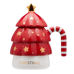 Tasse à café ou à thé en céramique avec poignée en forme de sapin de Noël, logo <span class=keywords><strong>personnalisé</strong></span>, promotion des fêtes, cadeau - Product Image 4