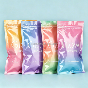 Gants de bronzage personnalisés avec logo, emballage en sachet Mylar, pochette autoportante, sacs holographiques avec fermeture éclair - Product Image 5