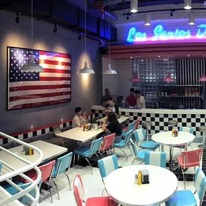 (SP-CS398) thương mại Mỹ 50S retro phong cách nhà hàng ăn uống Bộ cafe Bộ bàn ăn 4 ghế - Product Image 4