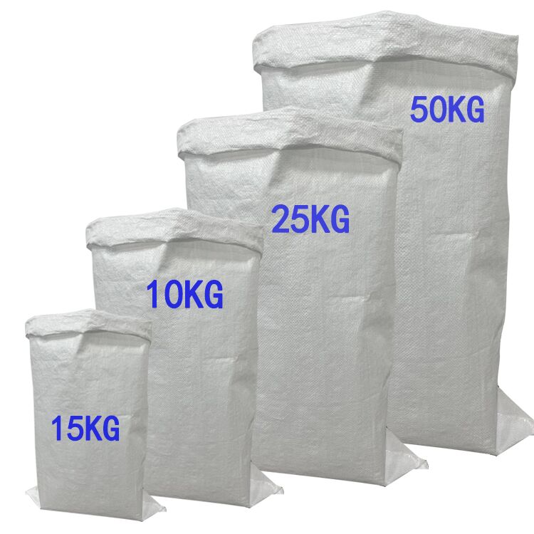 15kg 25kg 50kg 100kg weiße Farbe Polypropylen Pp gewebte Sack beutel für Getreide Reismehl