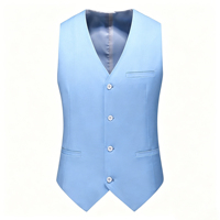 Gilet de Costume Classique Uni Col V pour Homme – Gilet Habillé Ajustable au Dos, Infroissable, Idéal pour les Affaires