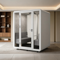 Cabine d'enregistrement téléphonique portable et silencieuse pour usage commercial, isolation acoustique pour enregistrement vocal en centre d'appels