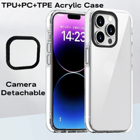 Étui de téléphone transparent anti-traces de doigts avec chargement magnétique sans fil en TPU+PC, objectif détachable pour 17/16/15/14/13, étui personnalisé