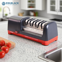 Affûteur de couteaux électrique professionnel multifonctionnel 4-en-1 durable pour la cuisine, avec 4 étapes d'affûtage et diamant intégré