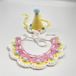 Bufanda para Mascotas de San Valentín, Tejida a Crochet con Patrón de Corazón, Accesorio para Animales - Product Image 4