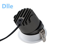 Spot LED COB encastré anti-éblouissement en aluminium moulé sous pression, blanc/noir, haute luminosité, moderne, pour intérieur, maison, hôtel, bureau