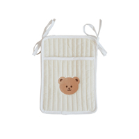 Vente en gros de sacs de rangement pour bébés, sac suspendu étanche, sacs de poussette en coton naturel avec broderie matelassée