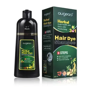 Tinte de pelo natural para el cabello, 500ml, café oscuro, a base de hierbas, champú profesional permanente, 10 minutos