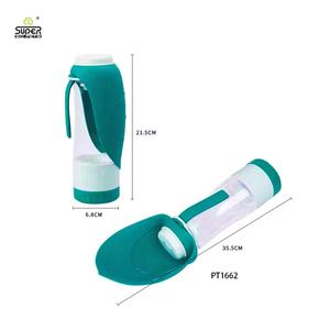 2024 nuevos productos botella de agua para perros 3 en 1 botella de agua portátil para exteriores para perros botella de alimentación para mascotas 350ml agua 125g almacenamiento de alimentos - Product Image 4