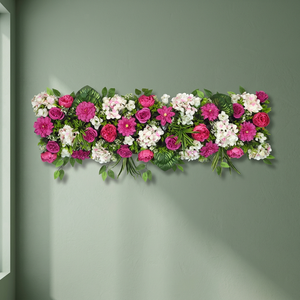 <b>Artificial</b> <b>Flower</b> Factory Vivid Magenta White Silk Luxe Channel Panel Raspberry Peony Gerbera Row 120cm Handmade Valentine's Day - Product Image 3