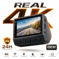 4K Araç Kamerası Çift Lensli IPS 3.0 İnç Video Kaydedici WiFi GPS Takip 24 Saat Park Monitörü Süper Kapasitör G Sensörü 256GB