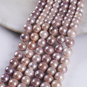 Perles d'eau douce naturelles violettes de 12 à 17 mm, perles semi-finies brillantes et huilées, perles en vrac pour collier, vente en gros - Product Image 1