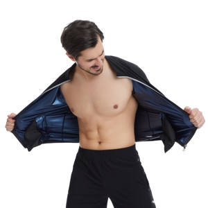 Neueste Tasche Herren Langarm <span class=keywords><strong>Sauna</strong></span> Anzug Reiß verschluss Fitness Body Shaper <span class=keywords><strong>Sauna</strong></span> Shirt Wärme fänger <span class=keywords><strong>Sauna</strong></span> Schweiß Kompression jacke - Product Image 4