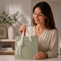Sac de shopping de luxe personnalisé en papier kraft premium, sac cadeau écologique recyclable avec impression UV dorée et gaufrage