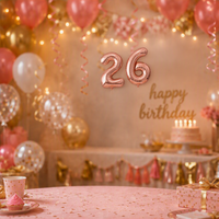 Ballons Chiffres en Aluminium Hélium Or Rose Unisexe Grande Taille pour Anniversaires, Carnavals, Célébrations et Décorations de Fête (Vente en Gros)