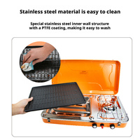Barbecue à gaz portable pliable, réchaud de cuisson extérieur multi-brûleurs avec plaque de rôtissage