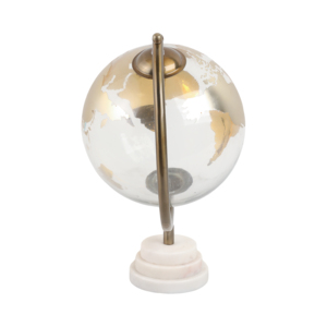 Globo di Vetro Moderno con Base in Marmo e Struttura in Metallo per Soggiorno, Ufficio, Scaffale o Tavolino da Caffè - Product Image 3