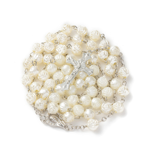 Collier de <span class=keywords><strong>prière</strong></span> chrétien en perles de résine en forme de rose de 8 mm, cadeau pour la <span class=keywords><strong>prière</strong></span> à l'église, pour la Pâques, le sacrifice chrétien, la première communion - Product Image 5