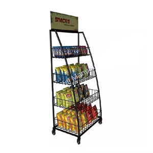 Tùy chỉnh siêu thị bán lẻ Snack kẹo thực phẩm Biscuit uống chai Khoai Tây Chip dây kim loại Rack hiển thị đứng - Product Image 5
