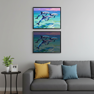 Arte Abstracto de Pared con Luz LED, Diseño Geométrico de Animales, Cuadro Enmarcado Moderno para Sala de Estar, Pintura Grande para Colgar en la Pared - Product Image 2