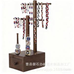 Estante de madera para joyería, soporte para anillos y collares, organizador de almacenamiento para fiesta de cumpleaños, exhibición de regalos de Navidad - Product Image 3