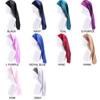 Vente en gros d'accessoires pour cheveux avec logo personnalisé Bonnet uni en satin 10 couleurs Grandes tresses pour cheveux longs Chapeau de nuit pour femmes