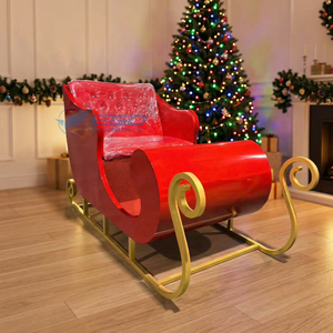 Best Selling Indoor Outdoor Christmas Sleigh Customizable Size Customized Color Classic Q235B Steel <b>Frame</b> Soft Leather Seats 1-2 - Product Image 1