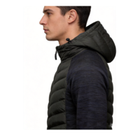 Veste softshell hybride pour homme Kippo, col montant, fermeture éclair, capuche, légère, isolante, chaude, doublure en coton GRS résistante à l'eau