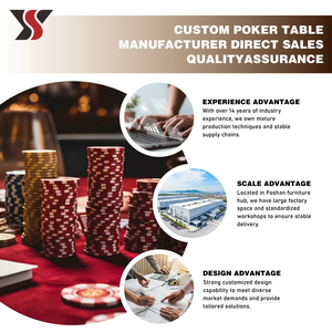 Mesa de Póker Plegable Portátil Personalizada al por Mayor YS OEM, Mesa de Juego para Casino en Casa, Anillo de Madera Naranja, 10 Jugadores, Portavasos - Product Image 5