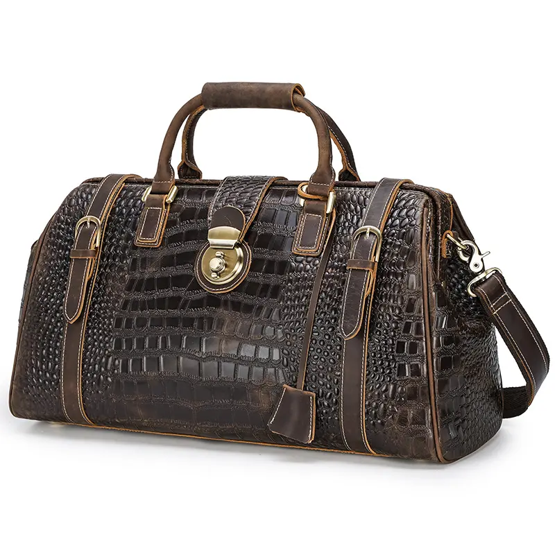 Мужская сумка для багажа из натуральной крокодиловой кожи, роскошная, с тиснением, дорожная сумка выходного дня