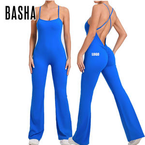 Completo Sportivo da Donna di Alta Qualità, Traspirante, Morbido, con Cintura Regolabile, Tuta Intera con Gamba Larga per Corsa, <span class=keywords><strong>Allenamento</strong></span> e Yoga - Product Image 1