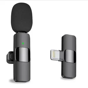 Réduction du bruit 2.4G 1 Drag 2 Micro sans fil Clip Microphone Conférence Microphone Lavalier en direct avec récepteur pour téléphone