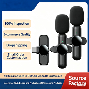 Explosive cross-border wireless lavalier <b>microphone</b>, one to two, live broadcast, outdoor high-definition recording <b>microphone</b>, - Product Image 2