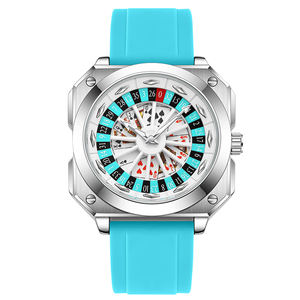 男性用ファッションパーソナライズ時計ブランドシリコーンストラップルミナスダイアルスクエアウォッチカスタムロゴカジノルーレット - Product Image 4