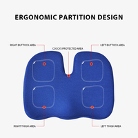 Coussin de siège ergonomique en gel rafraîchissant, respirant, en forme de U, grand coussin orthopédique en mousse à mémoire de forme pour chaise de bureau et siège de voiture
