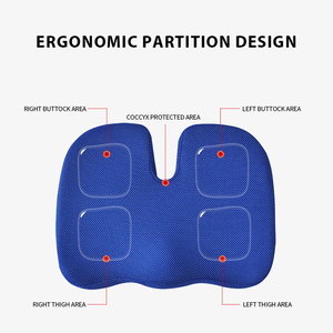 Gối ngồi hình chữ U lớn, thoáng khí, làm mát bằng gel, hỗ trợ cột sống, mút nhớt, dùng cho ghế văn phòng, ghế ô tô - Product Image 3